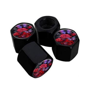 Imagem de Tampas de haste de válvula de pneu de metal, pacote com 4, tampas de haste de roda de carro, tampas de válvula de ar universais de alumínio para carros, caminhões, SUVs, bicicletas, motocicletas,