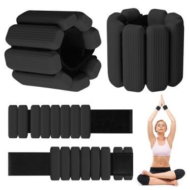 Imagem de Pesos de pulso, pesos ajustáveis no tornozelo para mulheres e homens (500 g cada), 2 unidades de pulseiras de silicone vestíveis adequadas para caminhada, ioga e academia, treino de braço e perna, 900
