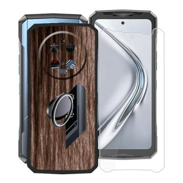 Imagem de KJYFOANI Capa para Doogee V40 Pro, [1 película protetora de vidro temperado], amortecedor de TPU à prova de choque, com suporte de anel de rotação de 360° para Doogee V40 Pro (6,7 polegadas) - XV22