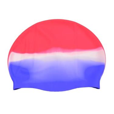 Imagem de Touca de natação multicolorida Adoretex (MC001) - vermelho/branco/azul