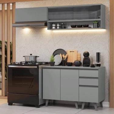 Imagem de Armário De Cozinha Compacta 200cm Nice Madesa 14 Cinza