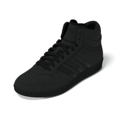 Imagem de adidas Tênis de basquete unissex adulto Hoops 4.0 cano médio, Preto/Preto/Branco, 5 Women/4 Men