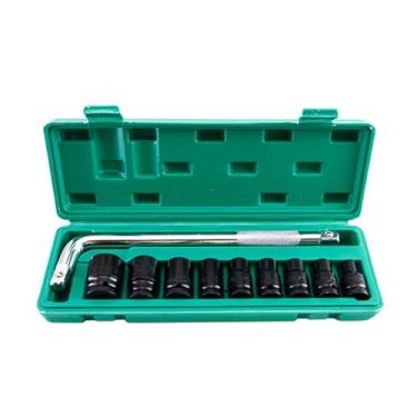 Imagem de Conjunto de Soquete de Impacto Profundo de 40 Mm de 1/2 Polegada, Kit de Soquete de Acabamento de Acabamento Preto de Aço Alto de Alto Carbono Com Chave de Chave e Caixa de (Tipo