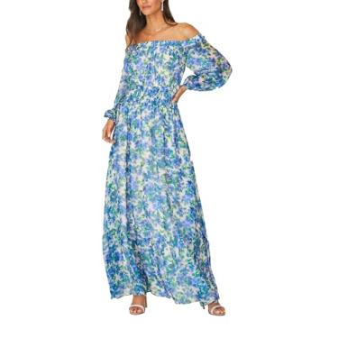 Imagem de Shoshanna Vestido feminino Athena floral em aquarela, Lilás/verde multi, 9