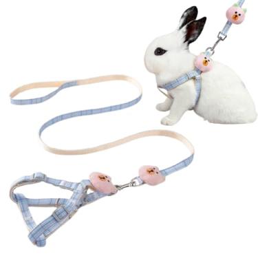 Imagem de Peitoral de coelho ajustável para animais de estimação, caminhada, corrida, corrida, coleira para coelho, gato, filhote, gatinho, furão e outros animais de estimação pequenos (pequeno)