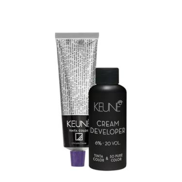 Imagem de Kit Keune Tinta Ultimate Cover Louro Médio 7.0 e Oxidante Cremoso Tinta So Pure Color 6% 20 vol (2 produtos)