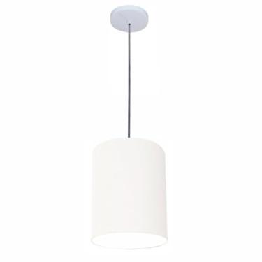 Imagem de Lustre Luminária Pendente Vivare Free Lux PE-4102BR Cúpula em Tecido 13x30cm - Branca