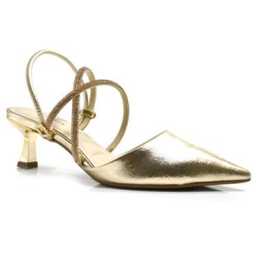 Imagem de Scarpin de Salto Taça Cazzualen T3814-331, 35, Dourado