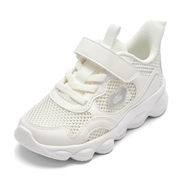 Imagem de Balabala Tênis infantil para meninos e meninas, respirável, esportivo, corrida, tênis, Branco, 10.5 Little Kid