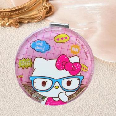 Imagem de Espelho de Maquiagem Dobrável Rosa Compacto Hello Kitty - Sanrio