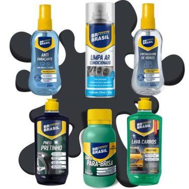Imagem de Kit 6 Lavar Carro Pretinho Lava Carro Limpa Ar Limpa Vidro - STORE SHA