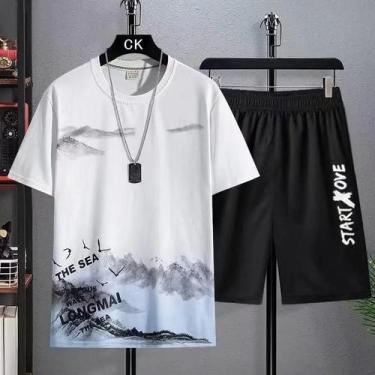 Imagem de Conjunto Casual Masculino 2 Peças Verão - Camiseta e Agasalho para Gin