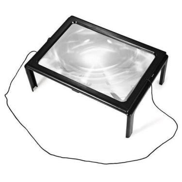 Imagem de Lupa De Mesa Gigante Tamanho A4 Com Suporte Led - Makeda