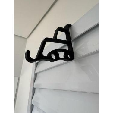 Imagem de Kit Gancho Porta Toalhas Preto com suporte para cabide - FLEX3D