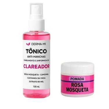 Imagem de Kit Clareador Rosa Mosqueta  Tônico + Pomada  Tratamento Anti-Manchas,