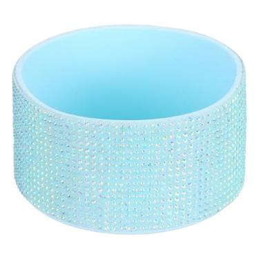 Imagem de PATIKIL Bota de silicone com glitter, bota protetora de garrafa de água de diamante, acessórios antiderrapantes para copo Stanley Tumbler 567-1,134 g com fundo de 7,4 a 7,6 cm, azul claro