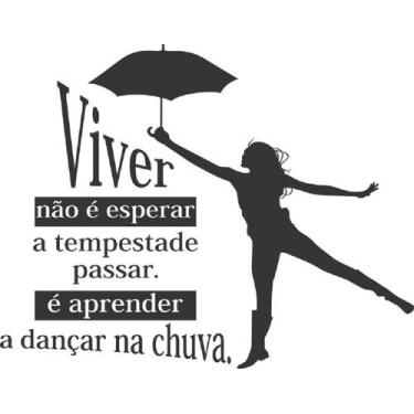 Imagem de Adesivo Decorativo de Parede Frase Viver Não É Esperar a Tempestade - 