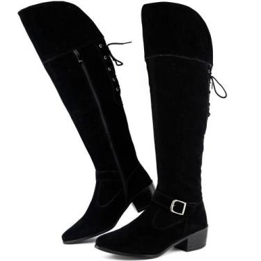 Imagem de Bota Feminina Over The Knee Camurça Linha Outono Inverno - BR2, 34