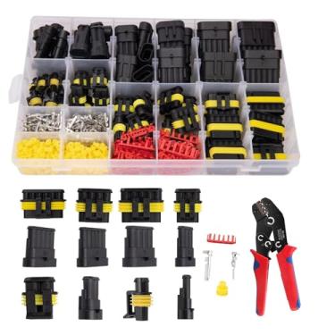 Imagem de Conectores de fio à prova d'água para carro 708 peças (1/2/3/4/5/6 pinos) para conexão de fio de carro, caminhão, barco