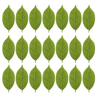 Imagem de Healifty 50 peças de folhas artificiais de magnólia falsas hastes de magnólia guirlanda de plantas verdes ramos para decoração de casa de casamento