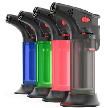 Imagem de VVAY Isqueiros Maçarico Recarregáveis A Butano, Jato De Sopro À Prova Vento Para Churrasqueira, Lareira