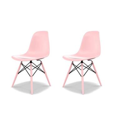 Imagem de Conjunto com 2 Cadeiras Eames DSW Rosa - Mobly