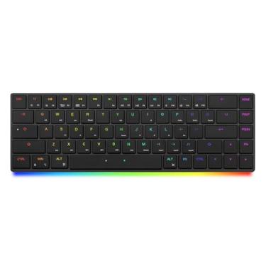 Imagem de Teclado mecânico MiSTEL Airone BT Ultraleve/Ultraslim, layout de 65%, interruptor Cherry MX ULP, retroiluminação RGB, cabo USB-C, Windows/MacOS/iOS, suporte macro, portátil, preto - tátil