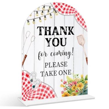 Imagem de Placa Thank You For Coming - Placa de chá de bebê para churrasco, 1 pacote de placa de acrílico com suporte, decoração de mesa de festa reveladora de gênero, suprimentos de chá de bebê no quintal