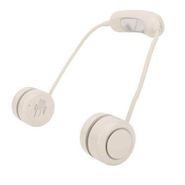 Imagem de Asixxsix Ventilador de Pescoço Portátil, 3 Velocidades de Ventilador Pessoal Ajustável, Bateria Dobrável de 1200mAh Ventiladores Vestíveis, Dobráveis Leves para Casa, Escritório, Ao Ar (Bege)