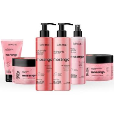 Imagem de Kit Banho Premium Labotrat Morango Completo 6 Produtos Corpo E Rosto C