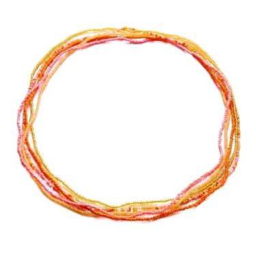 Imagem de A-yeite Conjunto de corrente de contas de cintura coloridas para mulheres, boêmio, correntes de barriga africanas, contas elásticas para perda de peso, biquíni de verão, joias, acessórios corporais