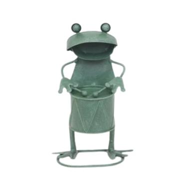 Imagem de SÖPÖSÖPÖ Metal Frog Garden Decor Drummer Style – 1 Piece x 19cm Set Maid in Japan Cute Amulet Japanese Style Souvenir Gift
