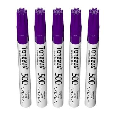 Imagem de Caneta marcação cirúrgica 1.0mm cor roxo 05un tondaus 500, ROXO