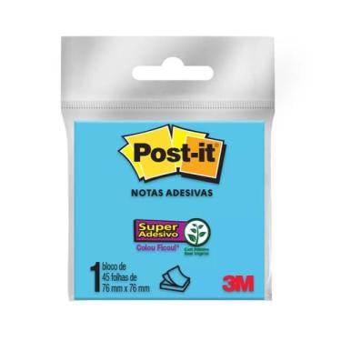 Imagem de Bloco Adesivo Post It 3M Azul 76x76mm 45 Folhas, UNICA