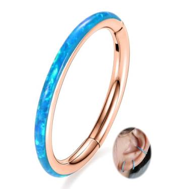 Imagem de Piercing de nariz Peaklink 20G 18G 16G 14G CZ/opala de aço inoxidável sem costura com segmento articulado, septo, concha, helix, cartilagem, 6/7/8//9/10/12 mm