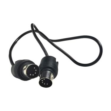 Imagem de UGPLM Cabo de extensão de áudio instrumento cabo midi guitarra órgão midi teclado 5 pinos din macho conversor ângulo direito midi macho para macho, 0.5 milhão