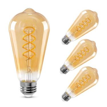 Imagem de Lâmpada LED Decoaui ST64 Vintage Edison 4W (40W) E26 2200K, pacote com