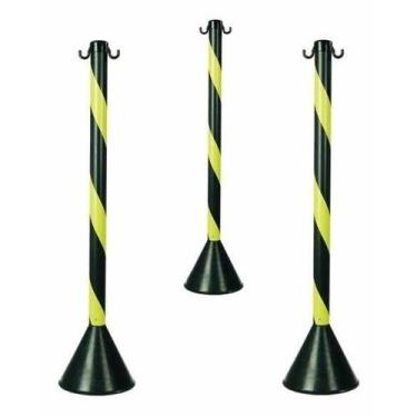 Imagem de Organizador De Filas Pedestal 10 Mts Corrente Kit 5 Pedestal - plastco