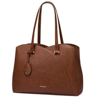 Imagem de Sacola para laptop LOVEVOOK 43 cm para mulheres marrom impermeável