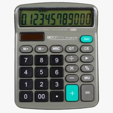 Imagem de CALCULADORA DE MESA 12 DIGITOS HOOPSON CINZA/PRETA PS-6837B