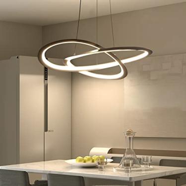 Imagem de Lustre preto, lustre de trevo de teto moderno para sala de jantar luminárias penduradas, temperatura de cor e lustres ajustáveis de altura para sala de estar, quarto 50 cm