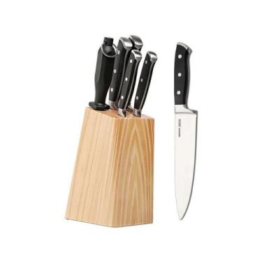 Imagem de Conjunto De Facas 6 Peças Com Cepo Infinity Em Aço Inox Brinox