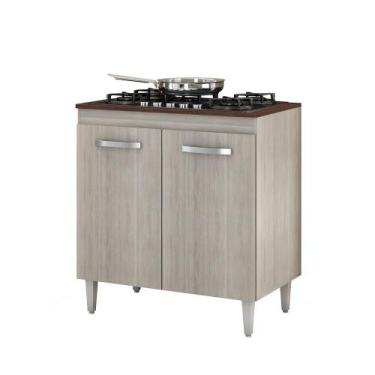 Imagem de Balcão para cooktop 4 e 5 bocas 2 portas Montana HR Móveis, Elmo-Elmo