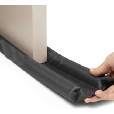 Imagem de Protetor Veda Porta Rolinho Encaixe Duplo 80cm Veda Fresta Poteção Contra Insetos Poeira Isolamento Térmico Impermeável Preto