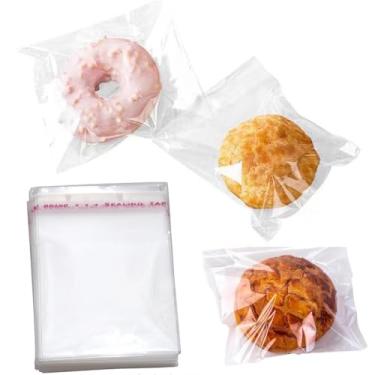 Imagem de LonlyEagle 200 unidades de sacos de celofane autovedantes de 10 x 10 cm, sacos transparentes para celofane, serve para fotos de cartões de 10 x 10 cm, envelopes doces, autoadesivos para embalagem de