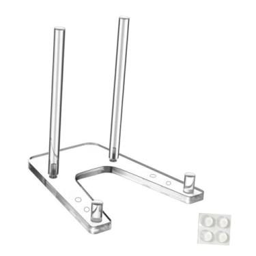 Imagem de WeiLaiKeQi Suporte de prato para porta-retratos de acrílico, cavalete ajustável, suporte de menu, fácil montagem, antiderrapante para livro de receitas, cartão