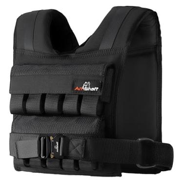Imagem de Colete com peso ajustável Amstaff com blocos de ferro – Coletes de peso para homens e mulheres – Colete versátil para exercícios físicos, treinamento de força e resistência, corrida, crossfit (20,4 kg
