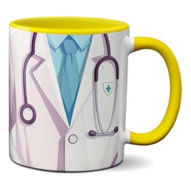 Imagem de Caneca Médico Jaleco Medicina Arte Compartilhar A Vida (Amarela)