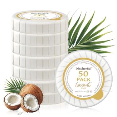 Imagem de DincherBel Sabonete em barra de hotel – Sabonete redondo individual de 50 cápsulas (tamanho de viagem) – Artigos de higiene a granel para banheiros Airbnb/Motel/hóspedes