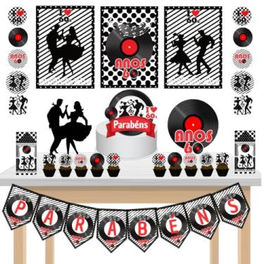 Imagem de Kit Festa Só um Bolinho Anos 60 36 itens